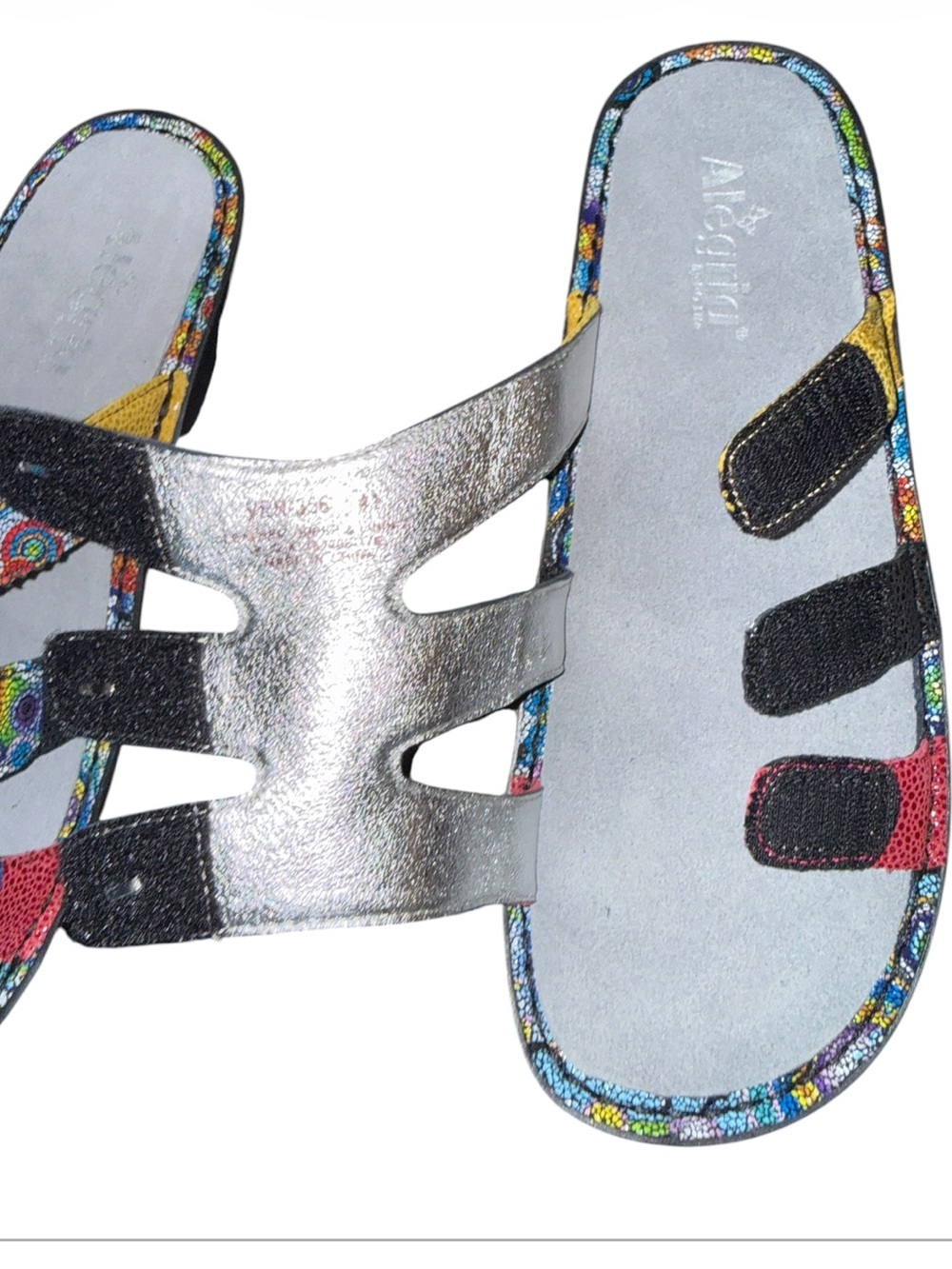 NWT Alegria Mosaic Peace Sign Comfort Slide Sandals Hippie US 10-10.5 - Picture 14 of 16